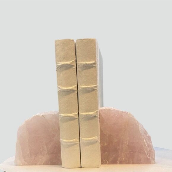 Crystal Bookends Rose Quartz Natural Characteristics, Pink Crystal Bookends (AB) - Picture 5 of 11
